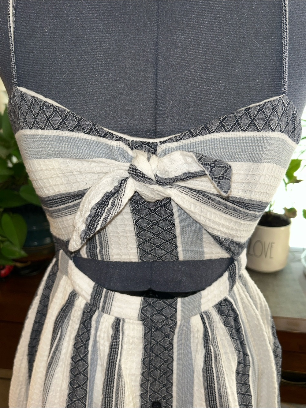 Bardot Blue & White Striped Cutout Midi Dress - Picture 5 of 8